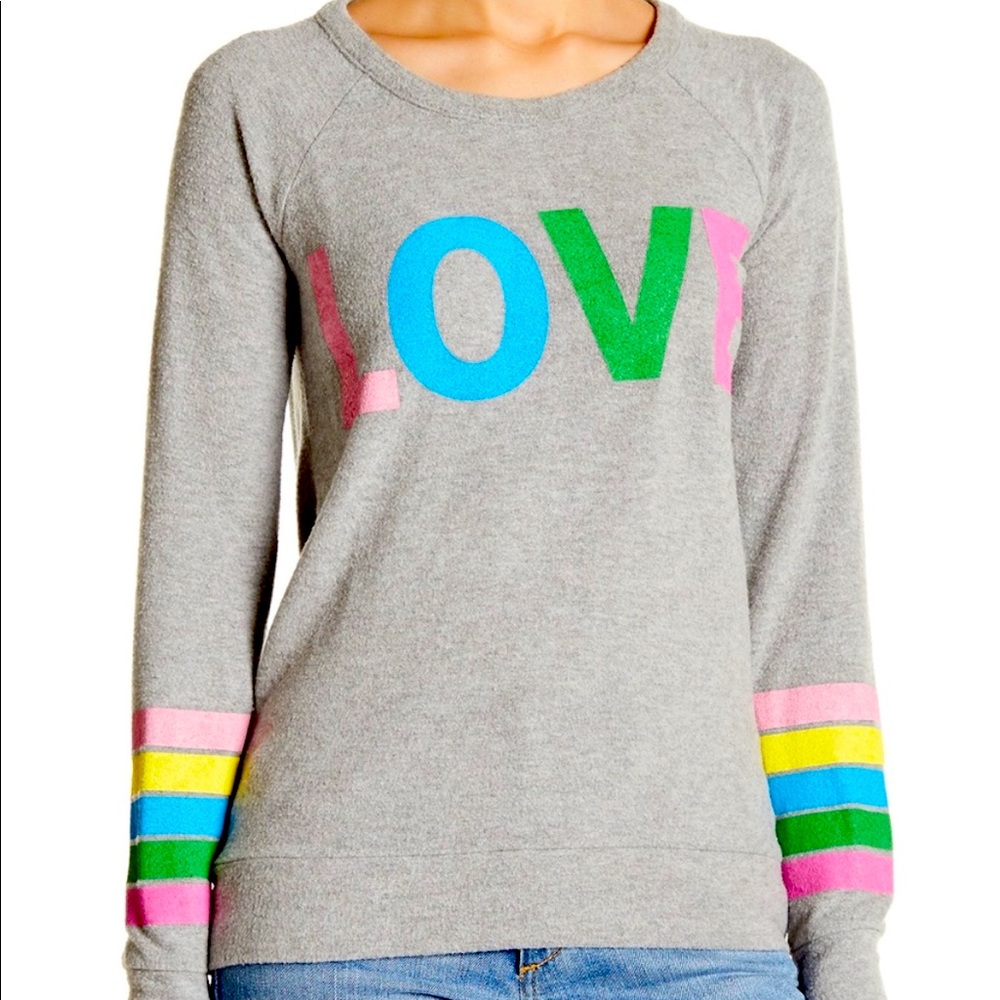 Chaser Brand Love Knit Strappy Back Fleece Pullover